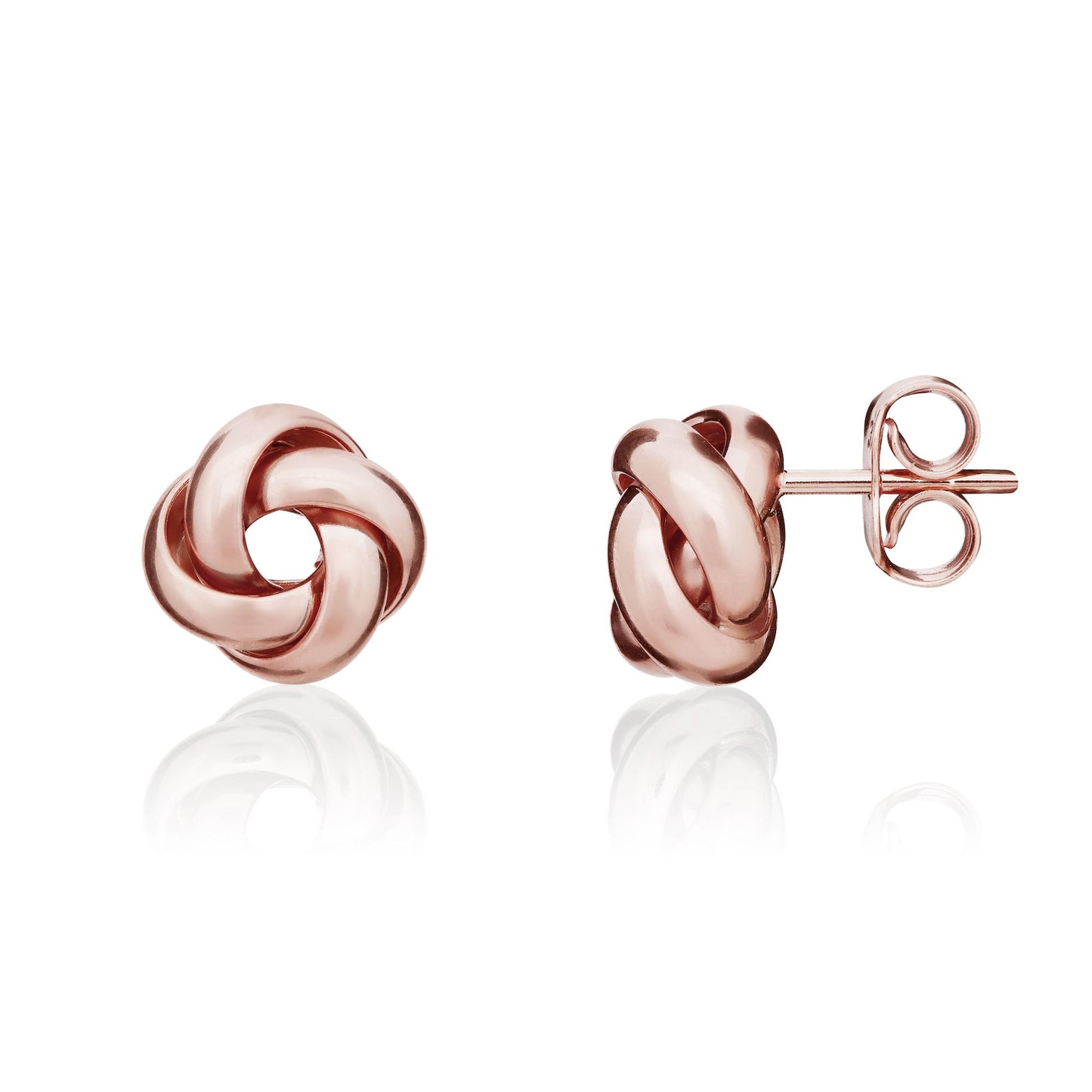 9Rg.Polished.4 Strand Knot Earrings