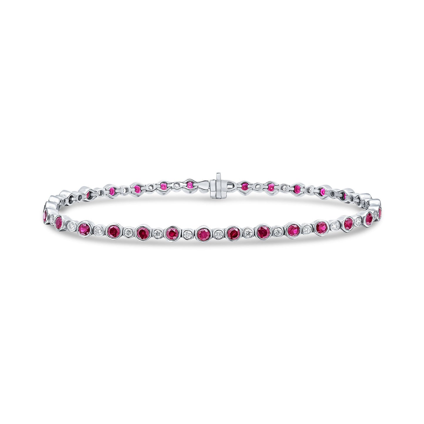 18Wg.Rd.Ruby & Diamond R/Ov Bracelet