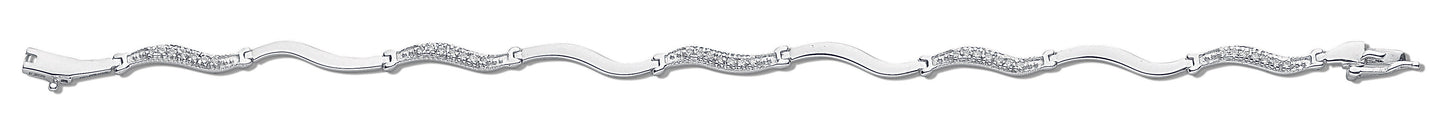9ct White Gold 0.28ct Diamond Bracelet