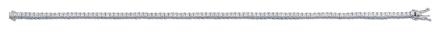 18ct White 3.00ct Princess Cut Diamond Bracelet