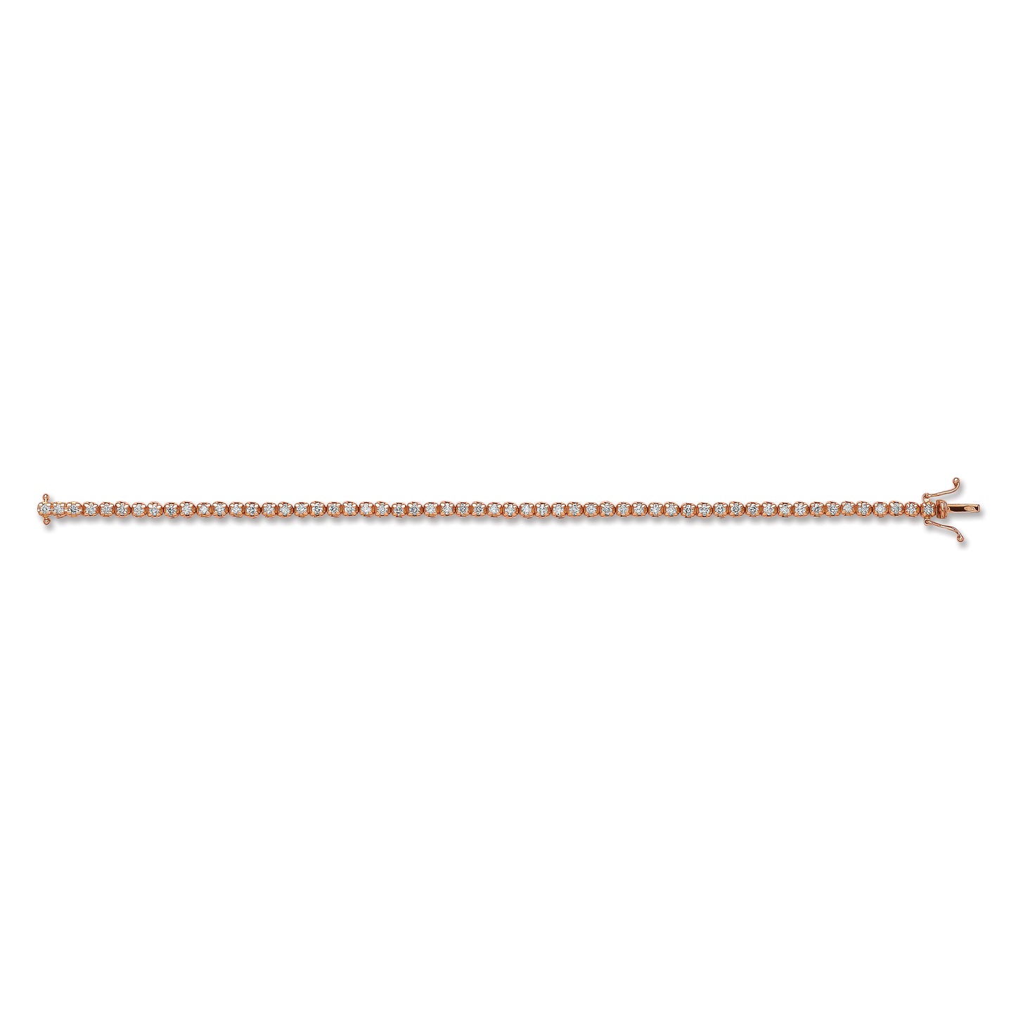 18ct Rose Gold 2.00ct Diamond Tennis Bracelet
