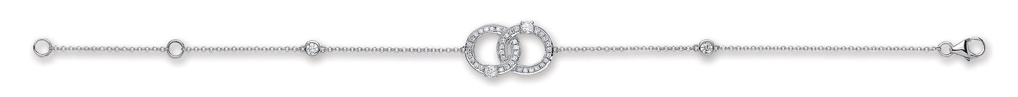 9ct White Gold 0.17ct Diamond Bracelet