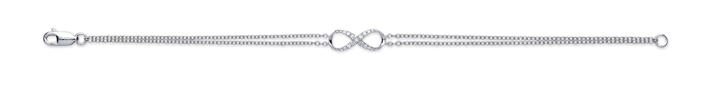 9ct White Gold 0.15ct Diamond Bracelet