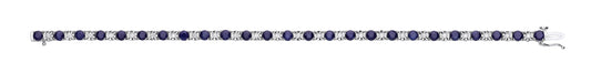 18ct White Gold 0.54ct Diamond & 5.38ct Sapphire Bracelet