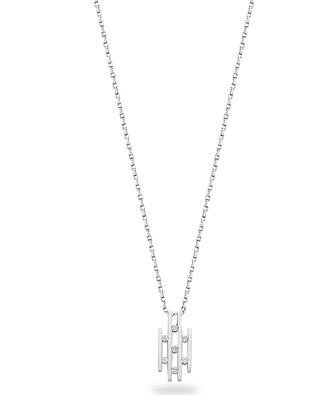 9ct White Gold 0.20ct Diamond Drop Pendant with 18in/45cm Chain