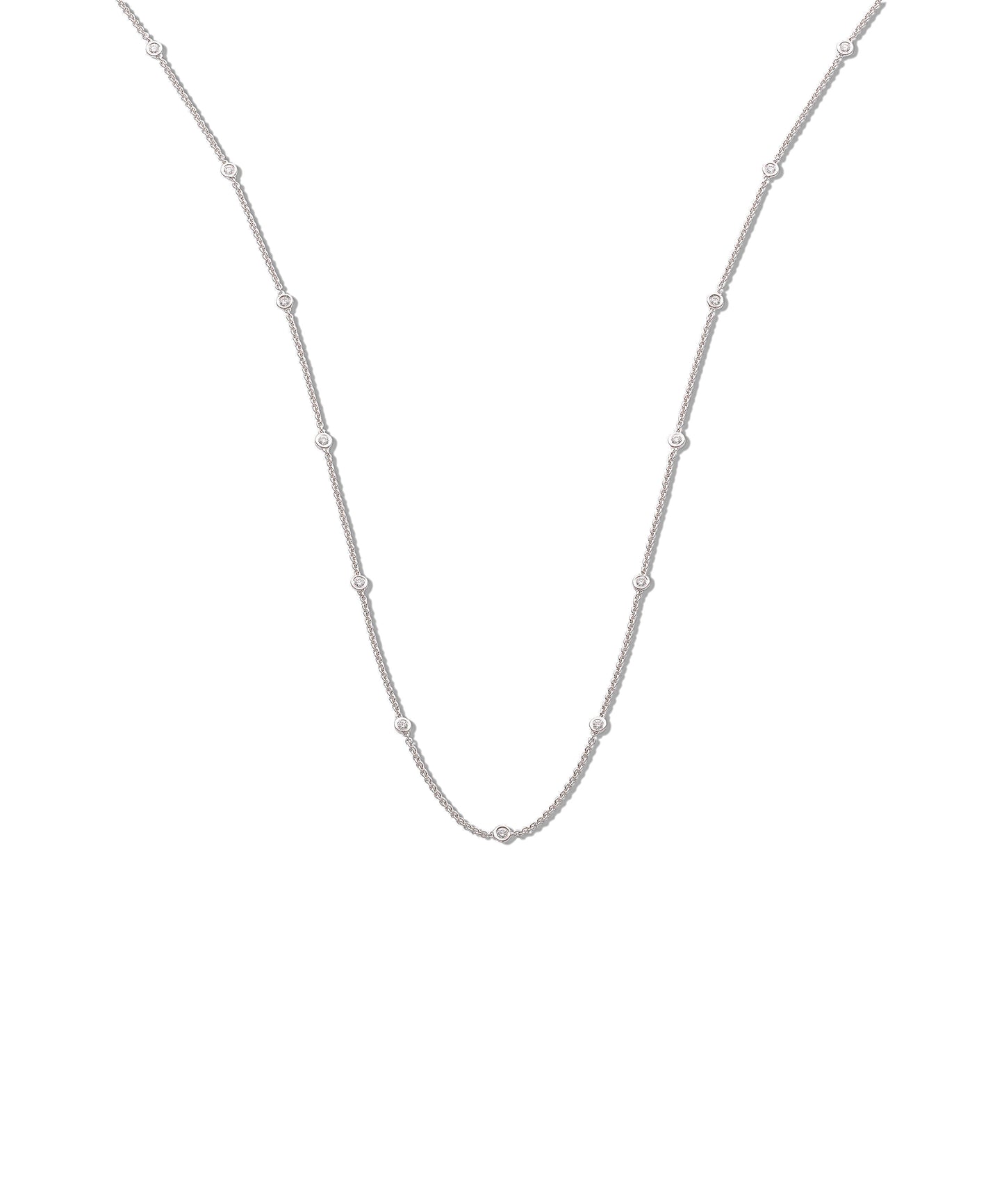 18ct White Gold 0.50ct Diamond by the yard Necklace (18in/45cm)