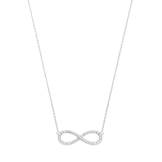 9ct White gold 0.47ct White G SI Infinity pendant chain