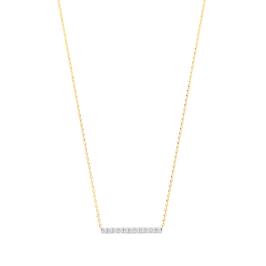 9ct Gold 0.20ct Diamond Bar Necklace