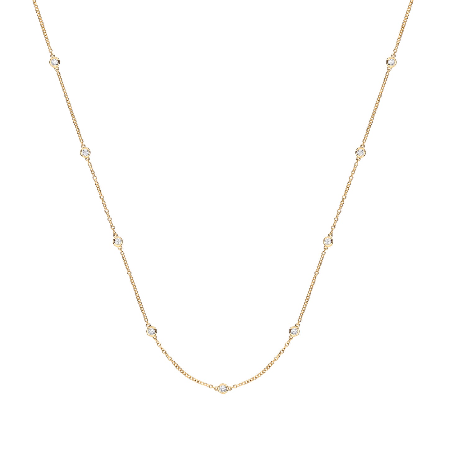 9ct Gold 0.50ct Rubover Diamond Chain (18in/45cm)
