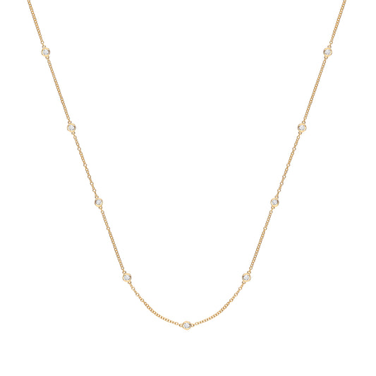 9ct Gold 0.50ct Rubover Diamond Chain (18in/45cm)