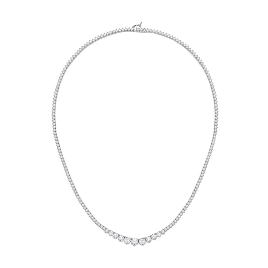 18ct White Gold Graduated 10.00ct 17 Inch Necklace