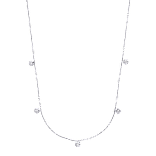 9ct White Gold Rub-Over 0.25ct White Diamond Chain