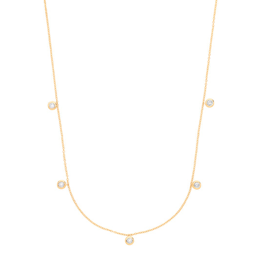 9ct Gold Rub-Over 0.25ct White Diamond Chain