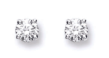 18ct White Gold 0.25ct Claw Set Diamond Stud Earrings