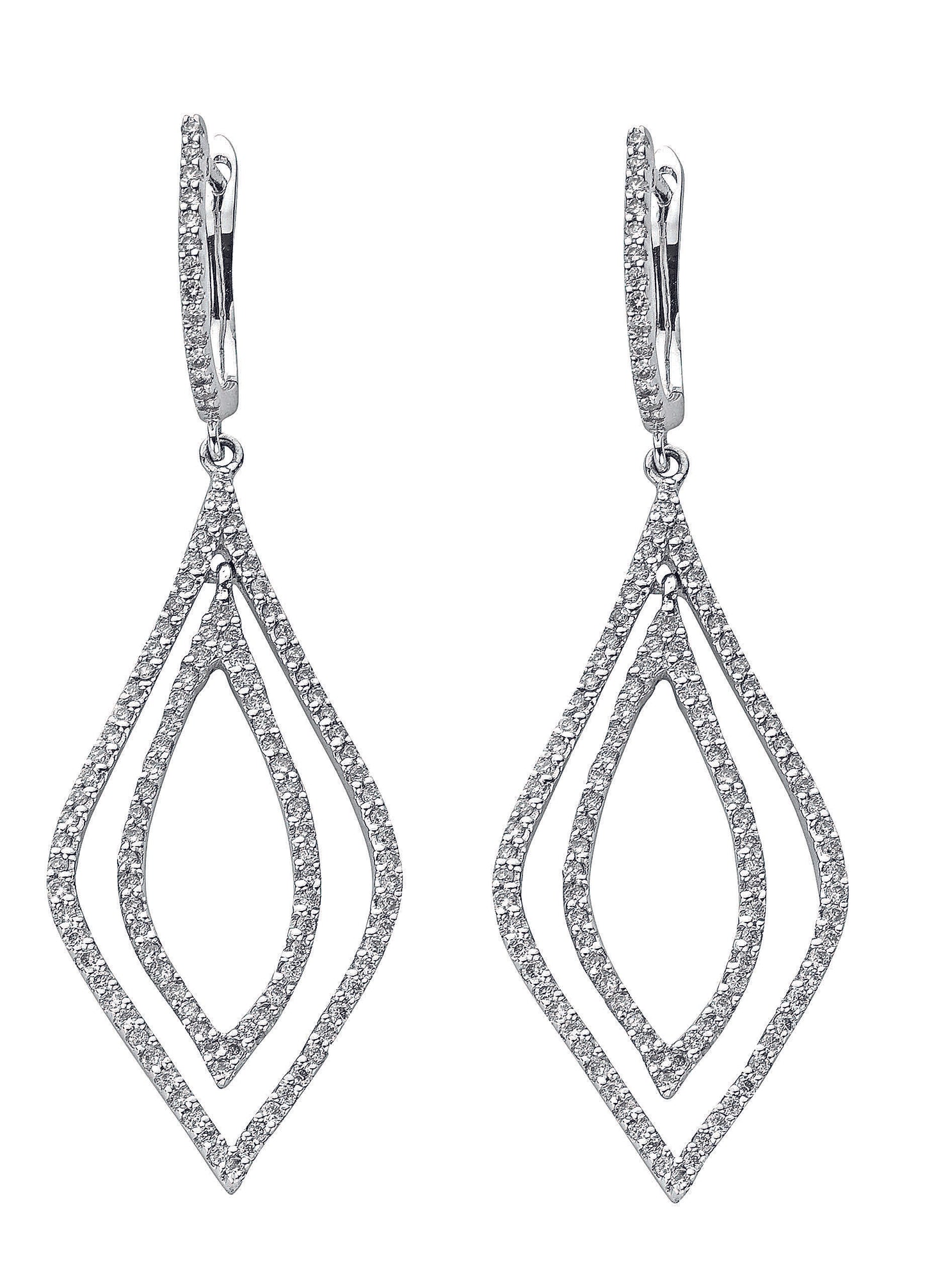 18ct White Gold 1.10ct Diamond Drop Earrings
