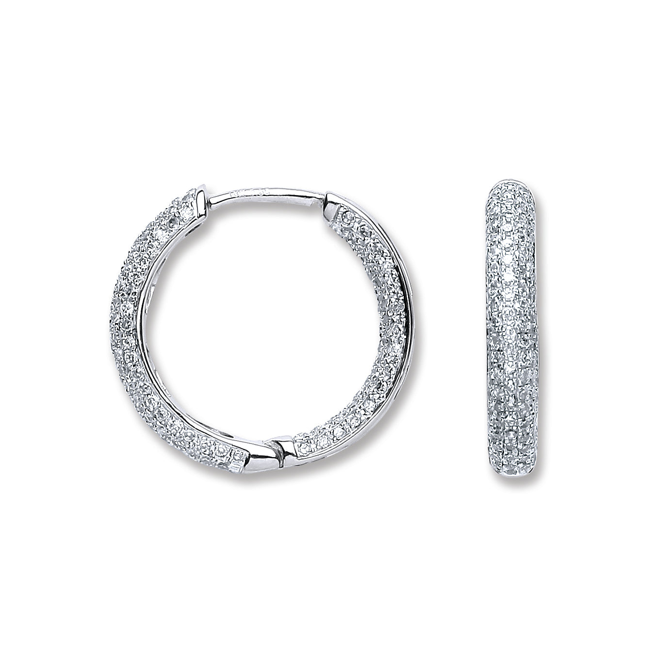 18ct White Gold 1.33ct Diamond Hoop Earrings