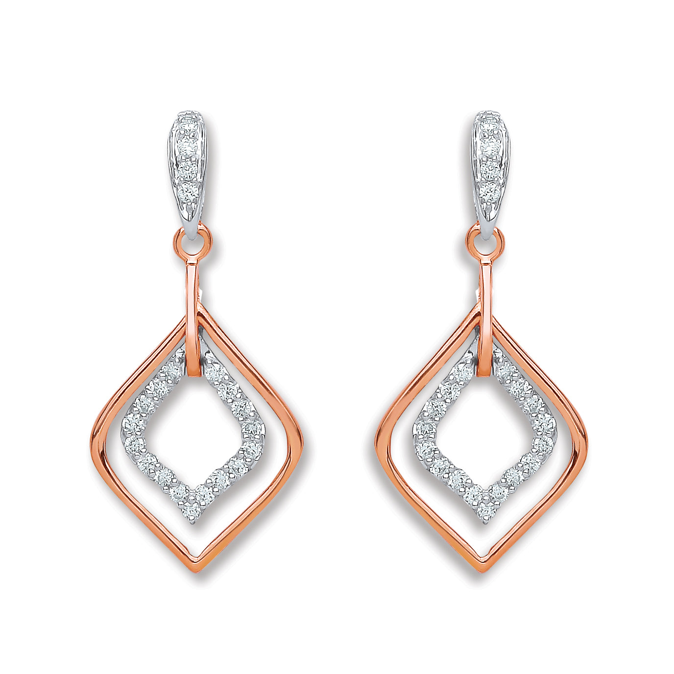 18ct Rose Gold 0.30ct Diamond Drop Earrings