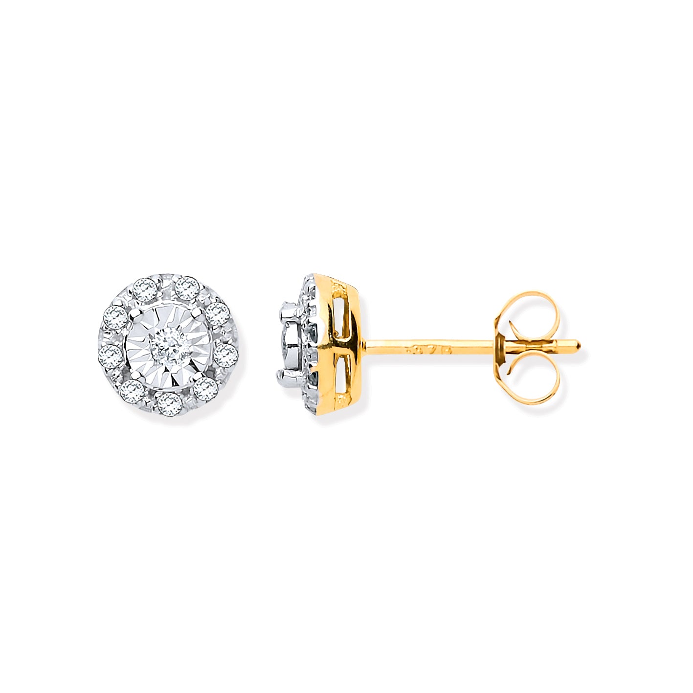 9ct Gold 0.13ct Dia Stud Earrings
