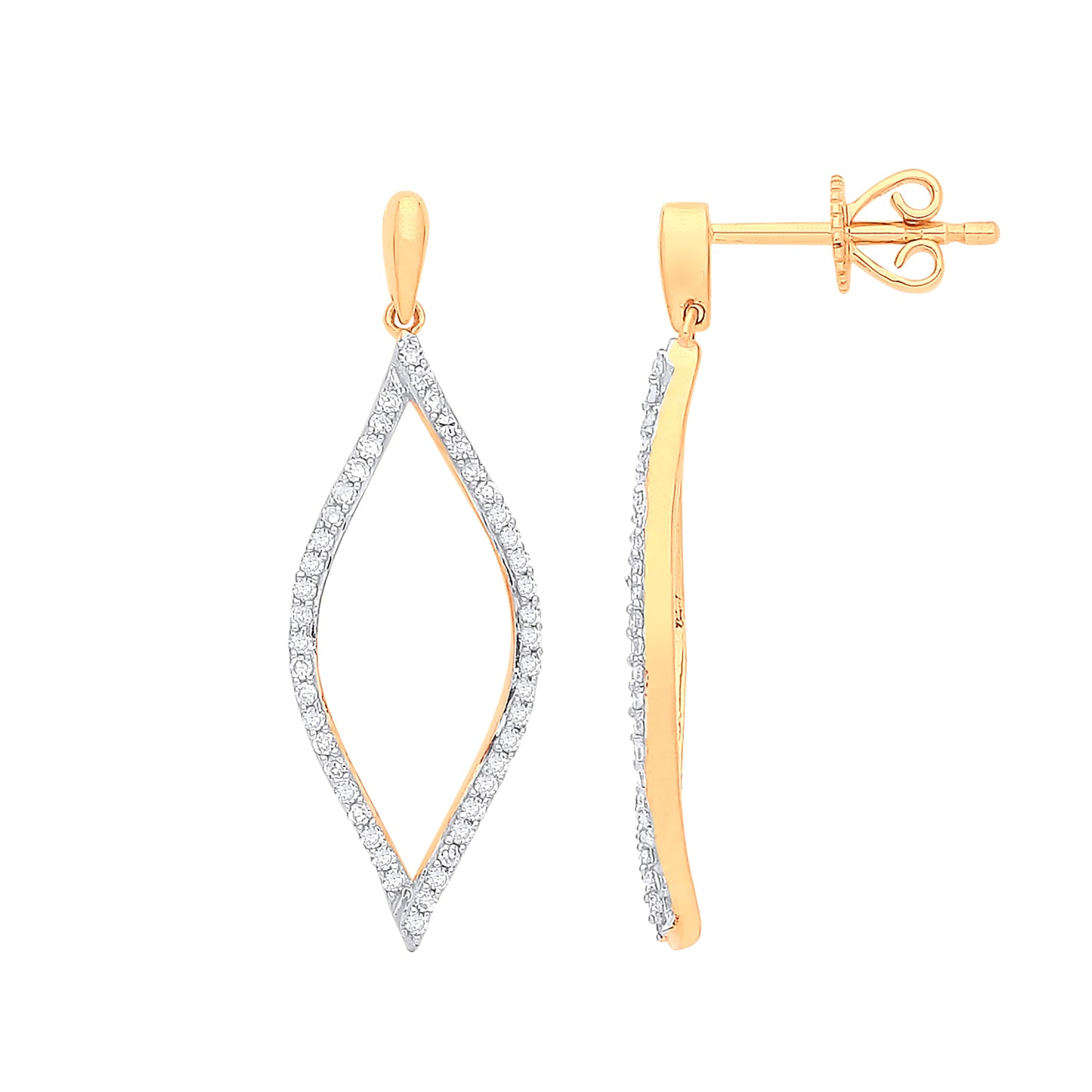 9ct Gold 0.29ct Diamond Drop Earrings