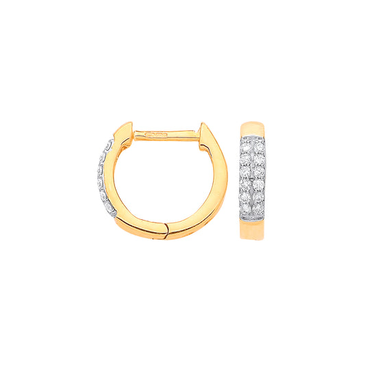 9ct Gold 0.18ct Diamond Earrings