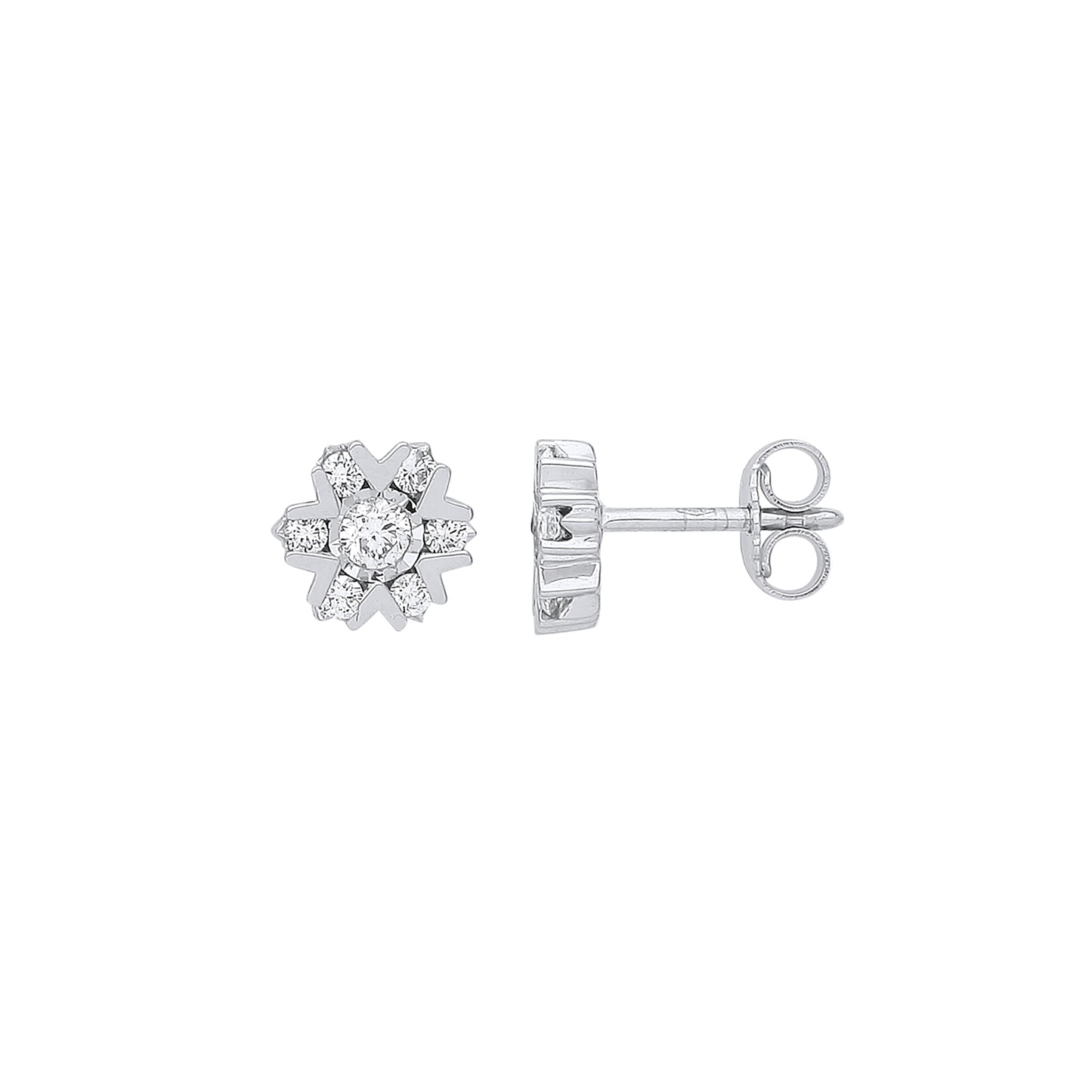 9ct White Gold 0.50ct White Diamond Earrings