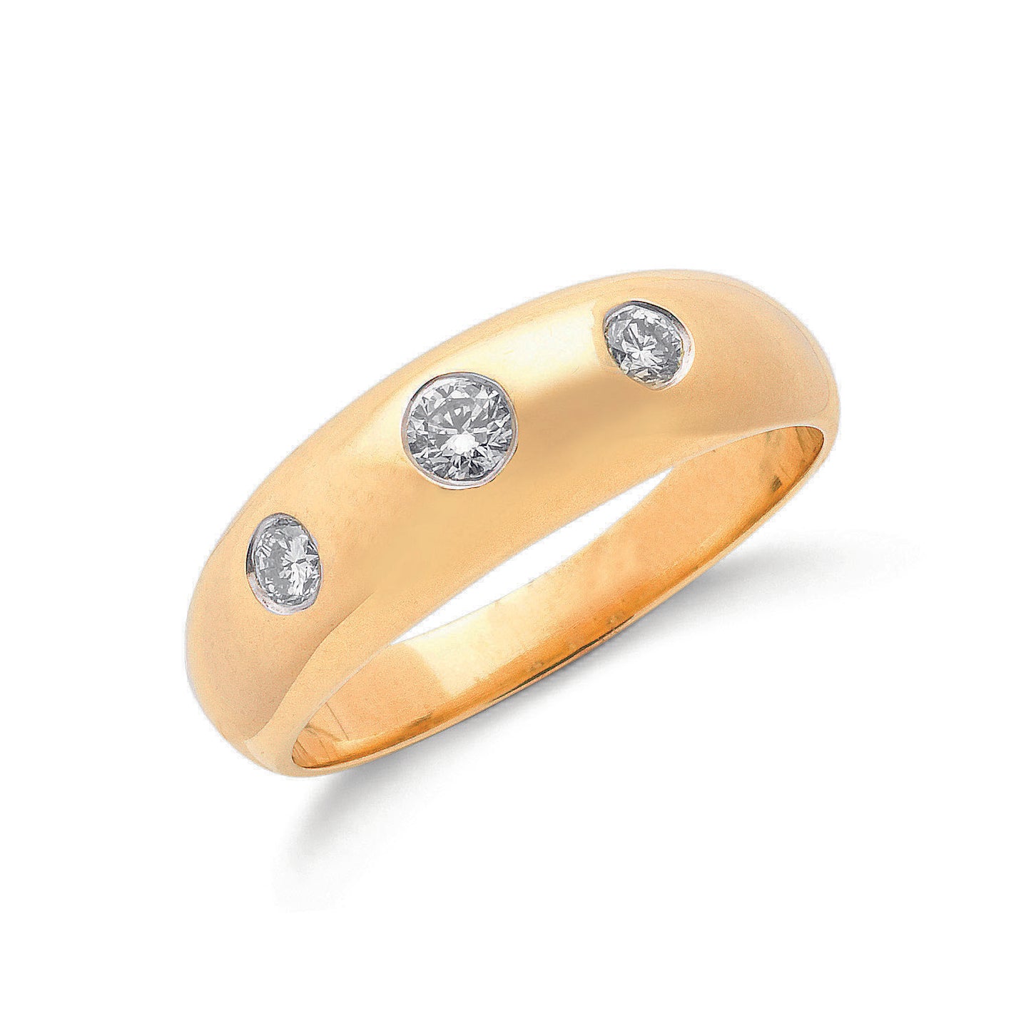 9ct Gold 0.34ct Gents 3 Stone Diamond Band