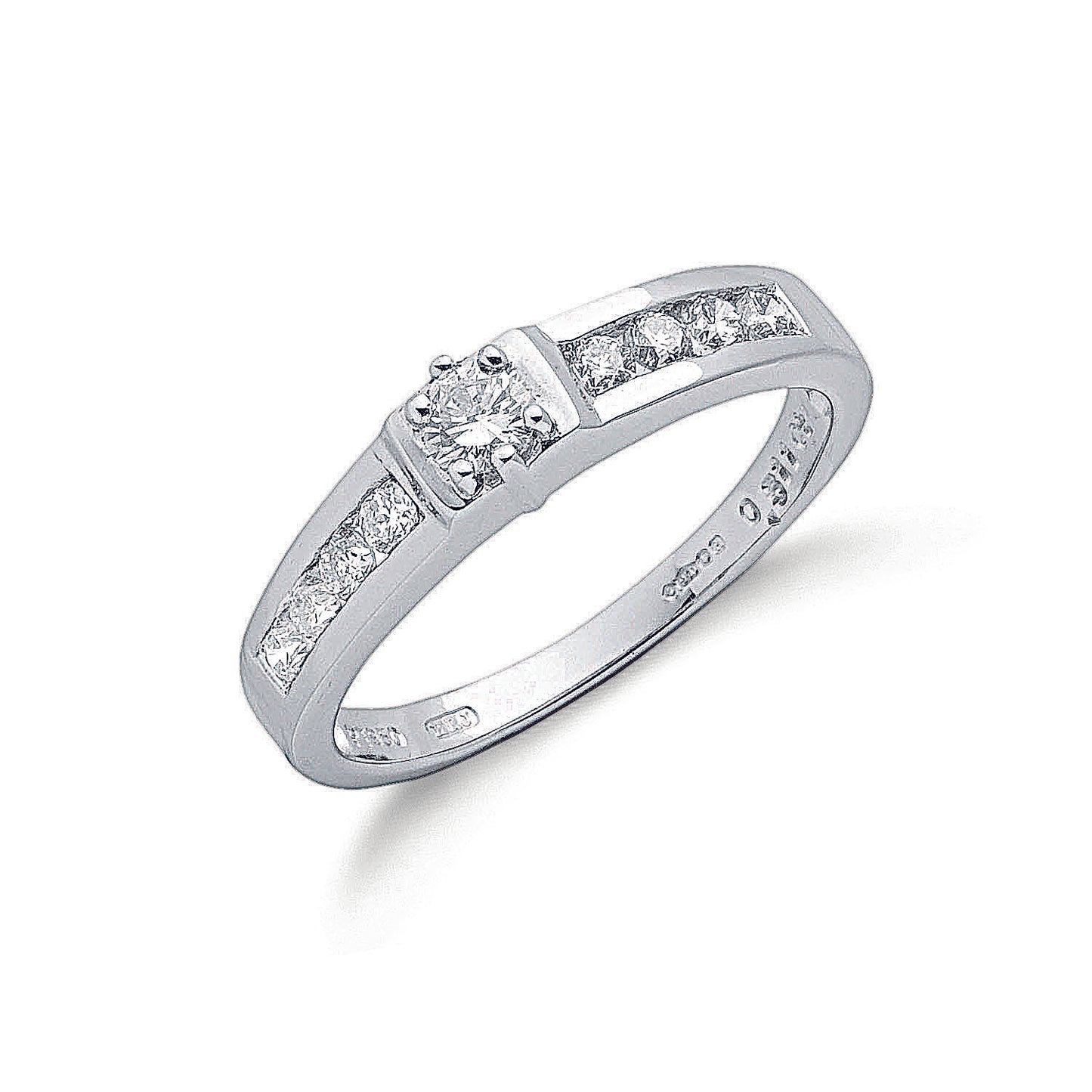 Platinum 0.50ct G/H-Si Diamond Ring