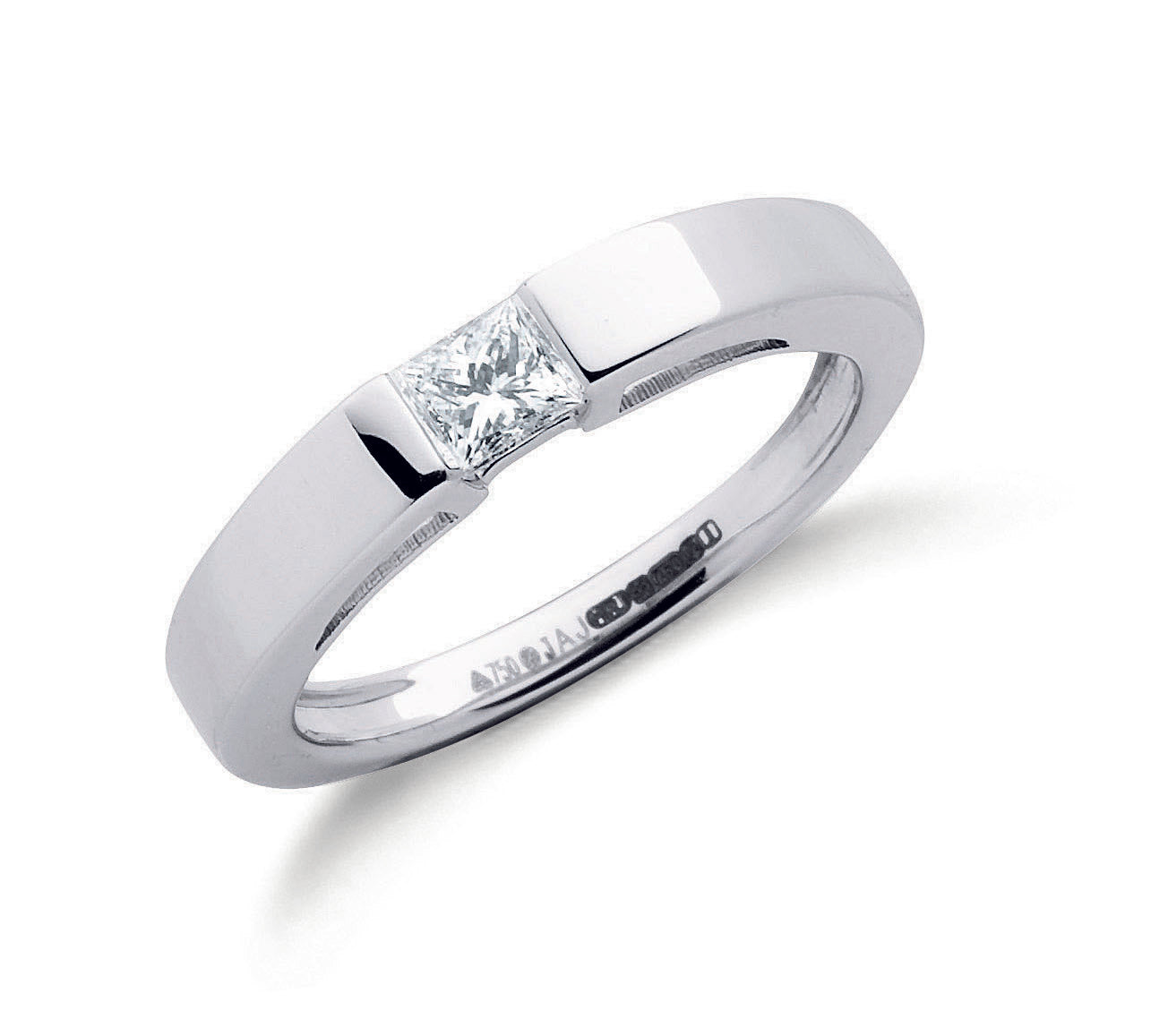 18ct White Gold 0.25ct Princess Cut Diamond Band
