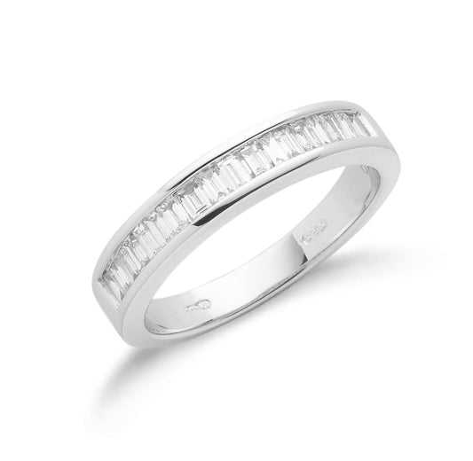 18ct White Gold 0.50ct White Baguette Cut Diamond Eternity Ring