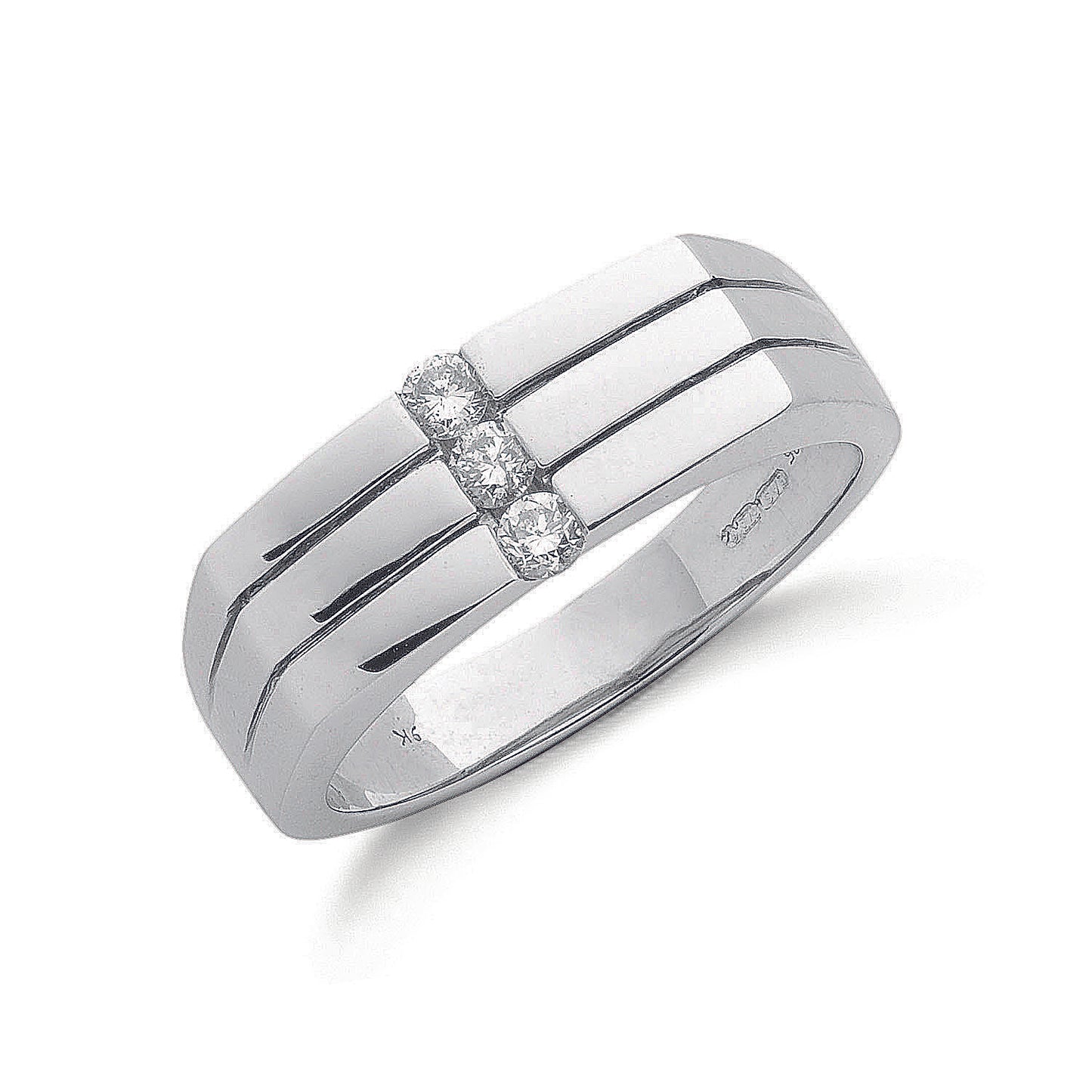 9ct White Gold 0.25ct Gents Diamond Ring