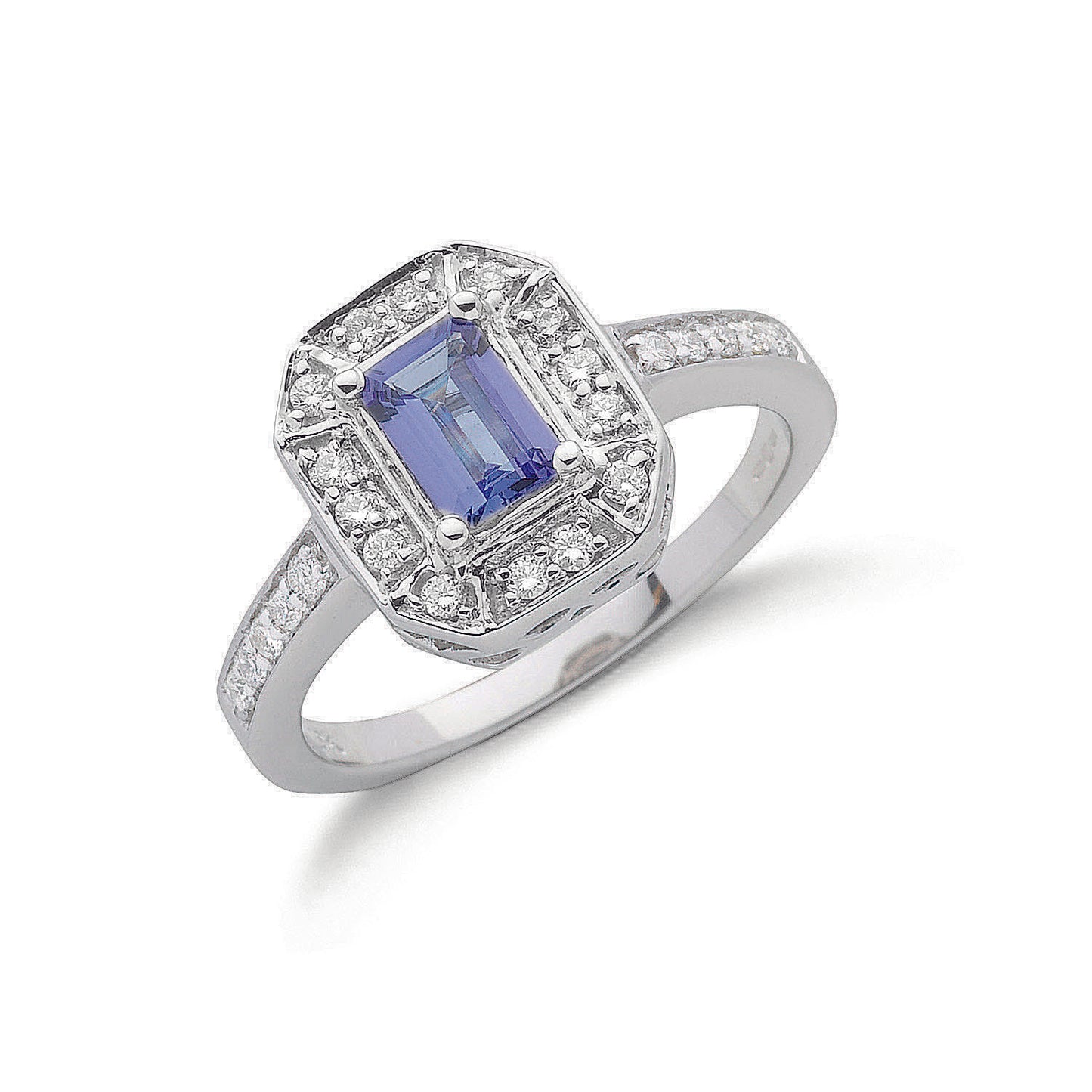 18ct White Gold 0.35ct Diamond & 1.00ct Tanzanite Ring