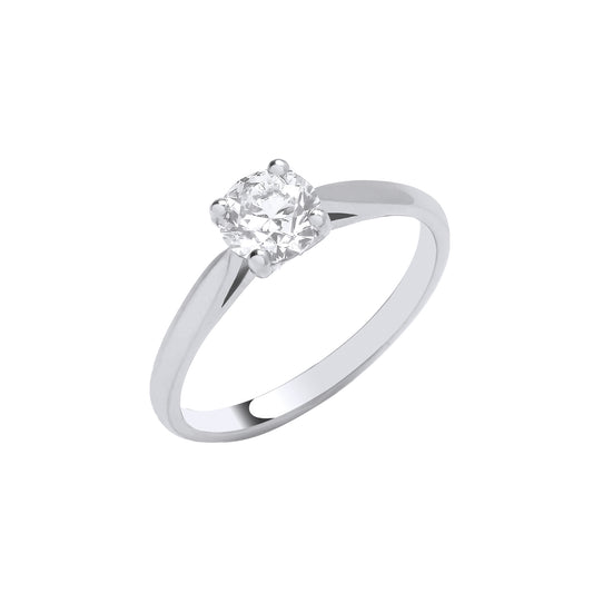Platinum 0.70ct G/H-Si Diamond Engagement Ring
