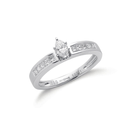 18ct White Gold 0.50ct Marquise & Princess Cut Diamond Engagement Ring