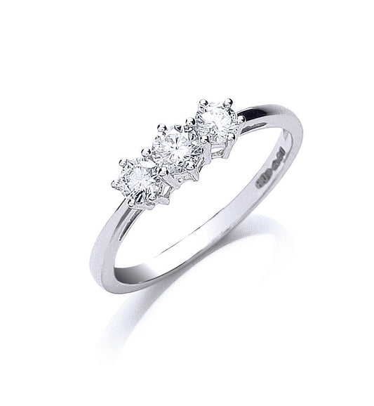 Platinum 0.50ct G/H-VS Brilliant Cut Diamond Trilogy Ring