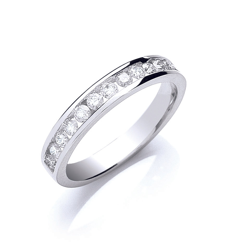 18ct White Gold 0.50ct White Half Eternity Ring