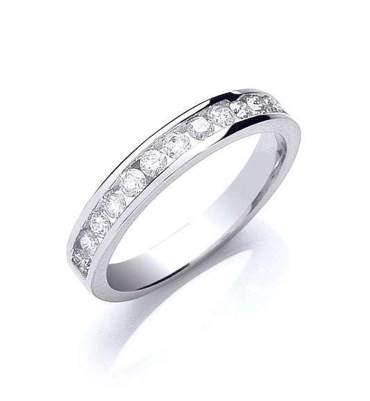 18ct White Gold 0.50ct White Half Eternity Ring