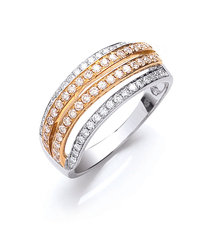 18ct 2 Colour Gold 0.50ct Fancy Diamond Ring