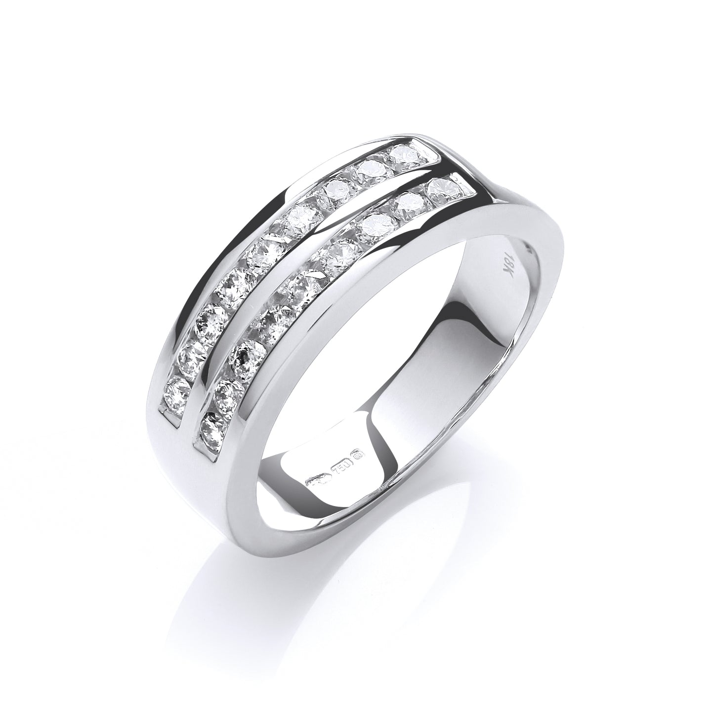 18ct White Gold D.0.50ct White Diamond Half Eternity Ring