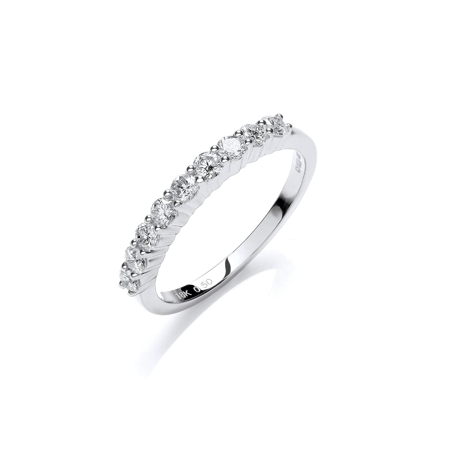18ct White Gold 0.50ct White Diamond Half Eternity Ring