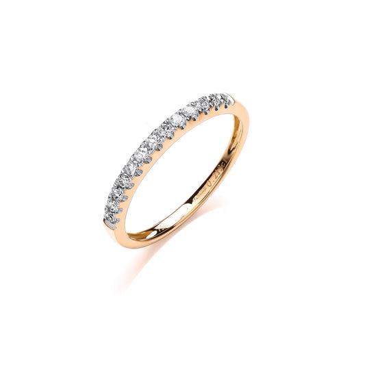 18ct Gold 0.20ct White Half Eternity Ring