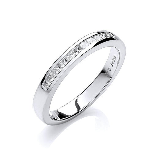 Platinum 0.25ct G/H-Vs Diamond Half Eternity Ring