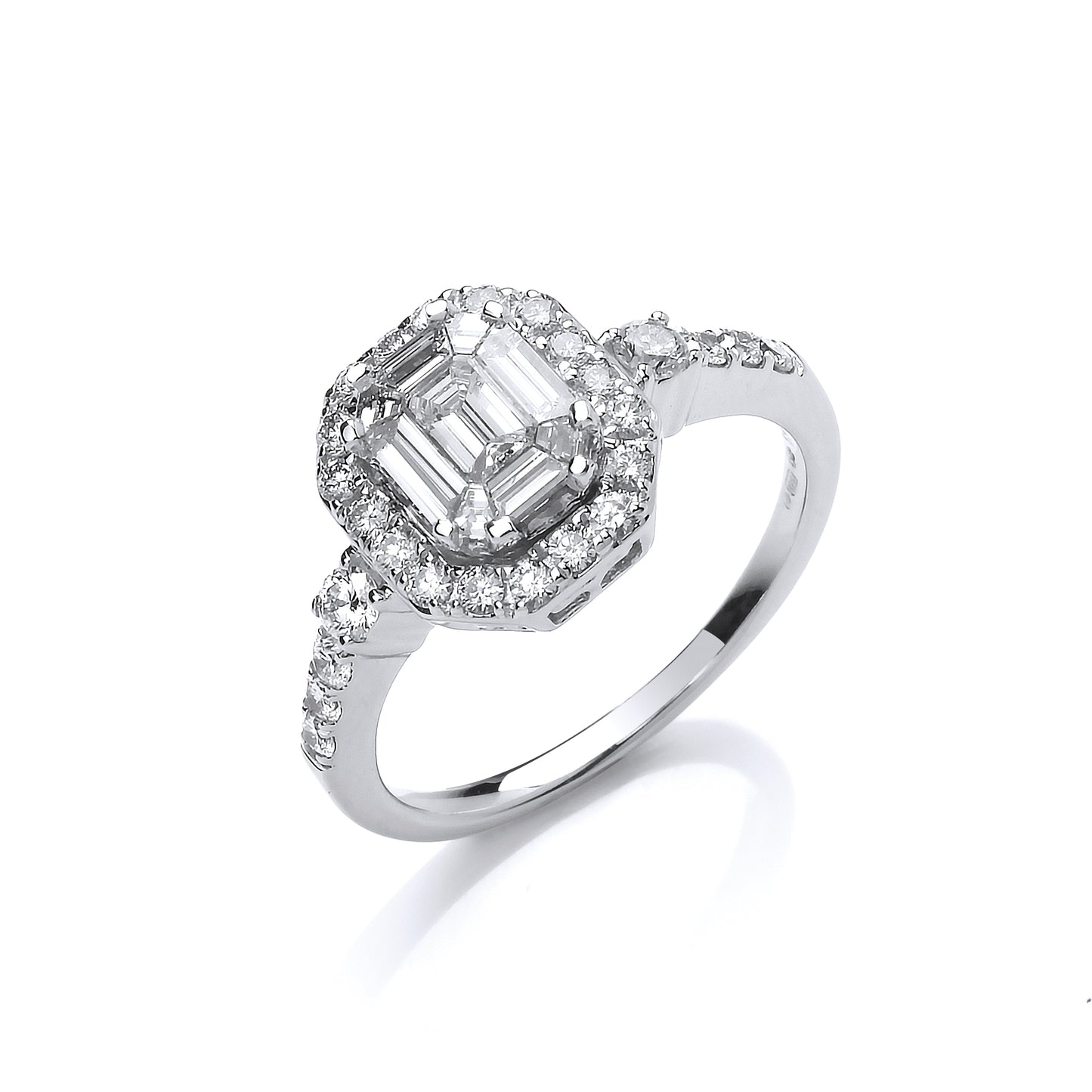 18ct White Gold 1.00ct G-VS Fancy Dress Ring