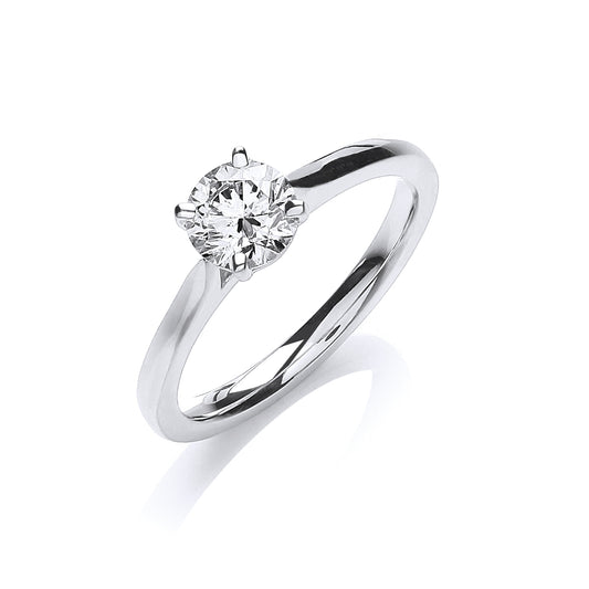 18ct White Gold 0.70ct Certificated Engagement Ring