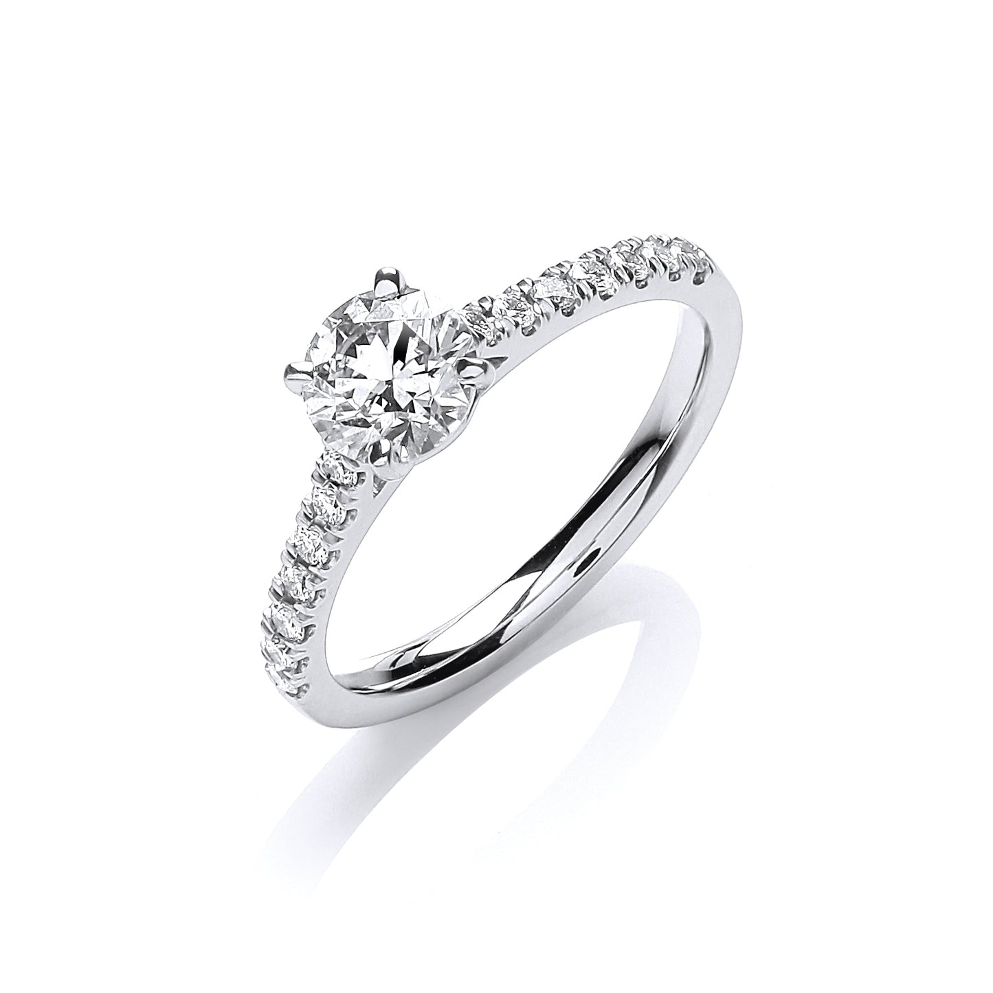 18ct White Gold 0.90ct White Certificated Engagement Ring