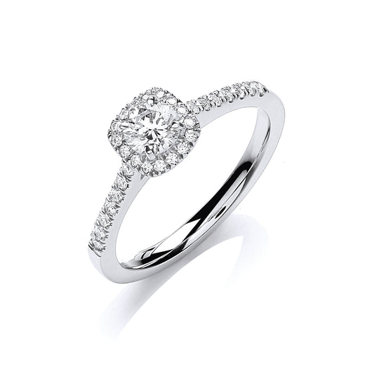 18ct White Gold 0.50ct White Certificated Engagement Ring
