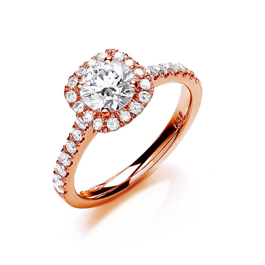 18ct Rose Gold 1.00ct White Certificated Engagement Ring