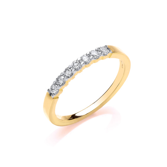 9ct Gold D.025ct Diamond Half ET Ring