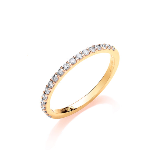 9ct Gold 0.27ct 50% Set Diamond Half ET Ring