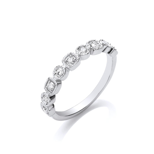 9ct White Gold Half Eternity 0.25ct White Diamond Ring