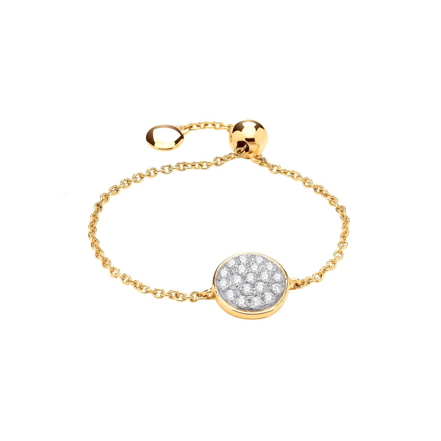 9ct Gold adjustable 0.10ct Diamond ring